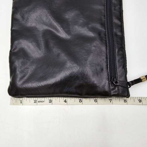 Vintage Pacific Connections Black Vegan Leather Clutch Bag w/ Bow Accent - Picture 9 of 11